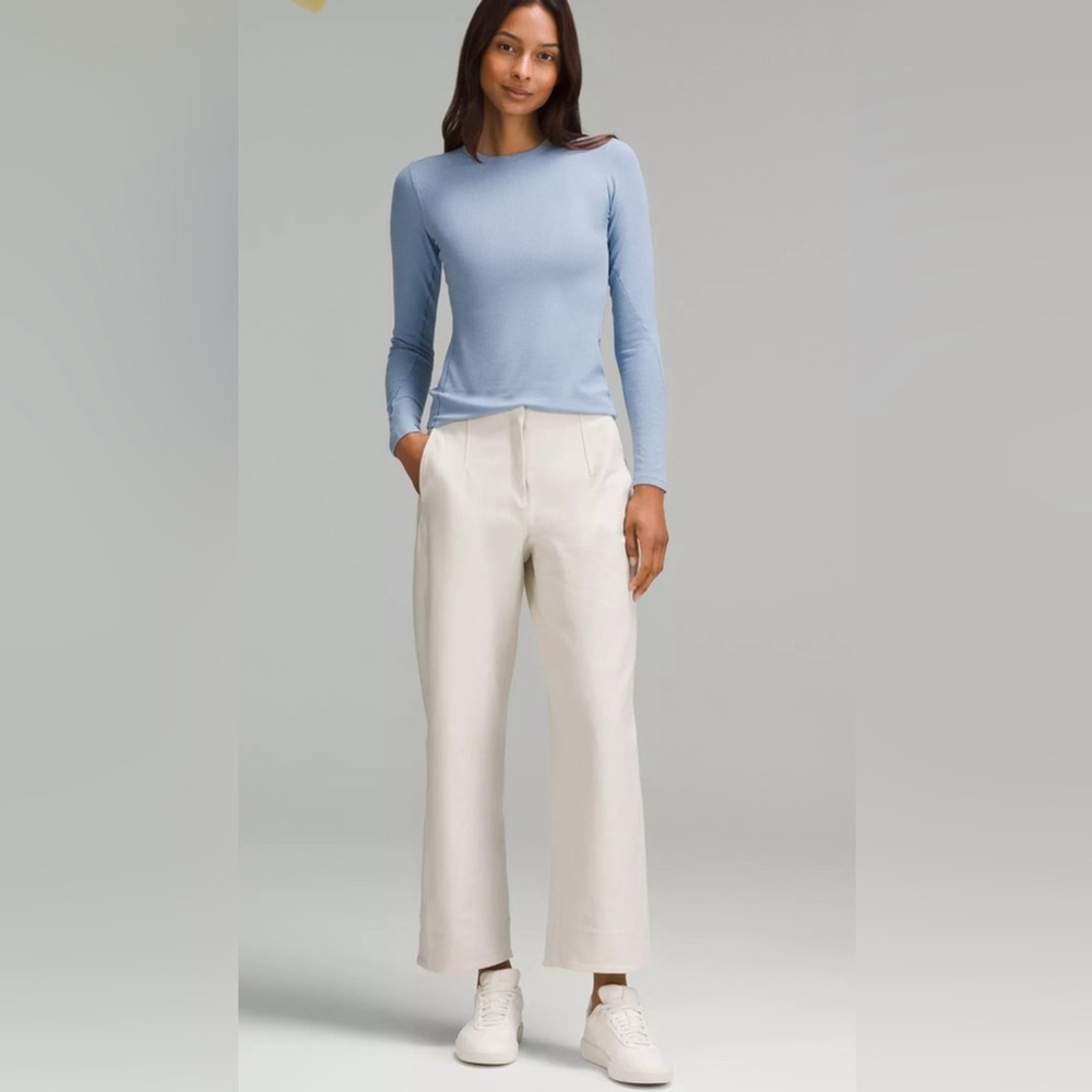 lululemon athletica utilitech 7/8 nulu mid rise relaxed trouser in bone size 10